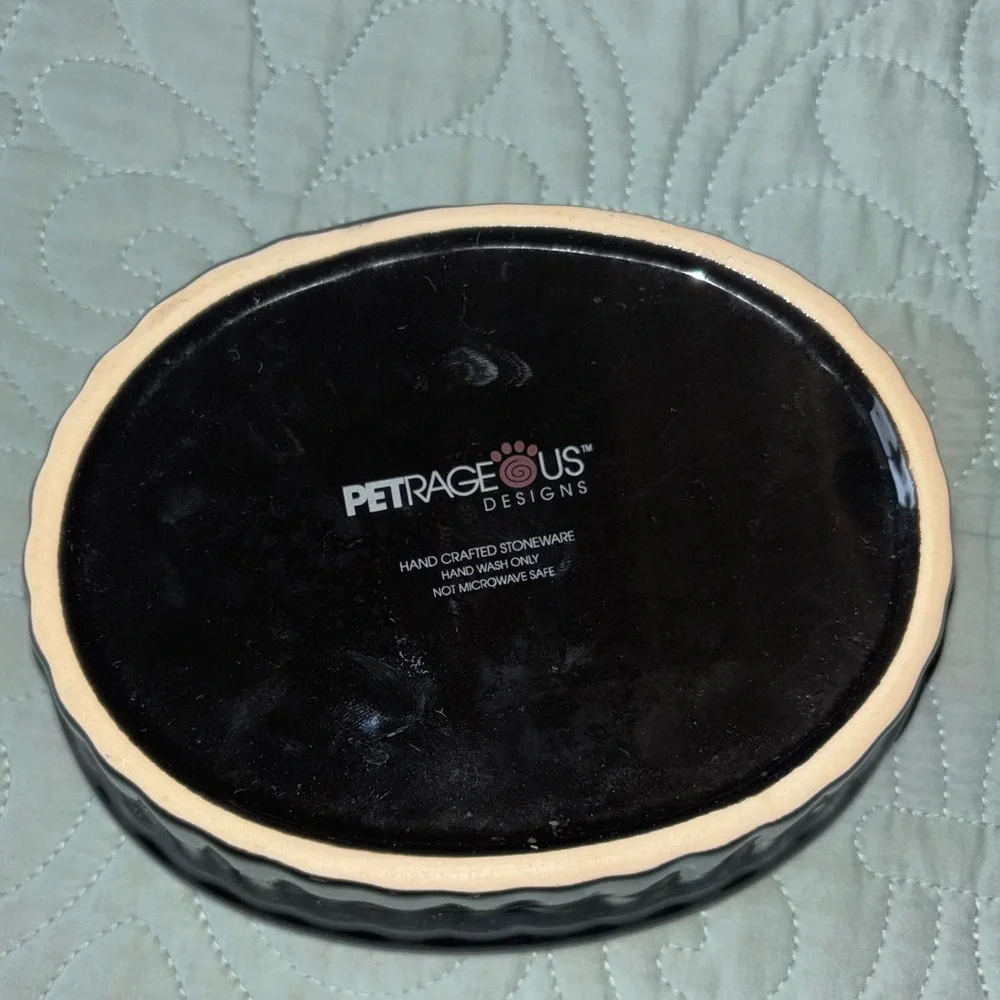Black Ceramic MEOW Bowl